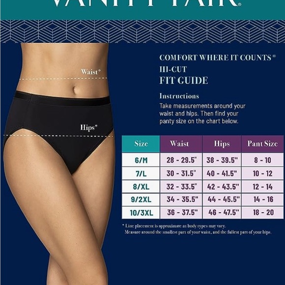 🌸Vanity Fair Size 7/L 4 Pc Bundle Hi Cut Bundle - Picture 7 of 8